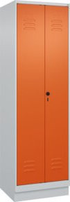 C+P Spind Classic PLUS mit 2 Abteilen, Schwarz-Weiß mit Reinorange Front, Stahlkonstruktion mit Sicherheits-Drehriegel, H x B x T: 195 x 60 x 50 cm - Bild 1