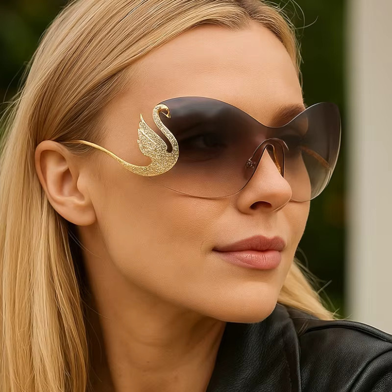 Ettatend Sonnenbrille randlos, Butterfly, Metall, Damen - Bild 2
