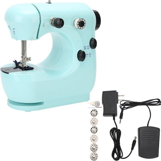Multifunktionale tragbare Tisch-Nähmaschine von OutsideWorld in Weiß für Heim-DIY und Ausbesserungen mit US-Stecker - Bild 1