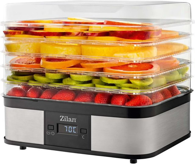 Zilan Dörrautomat aus Edelstahl mit Digital Display, 5 Ebenen, 245W, Farbe: Silber - Bild 1