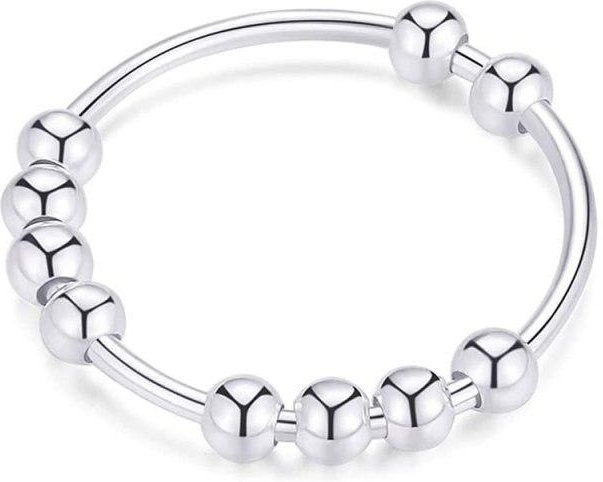 Anti-Angst-Ring Allbestart, Edelstahl, Weiß, Perle, Damen und Herren - Bild 1