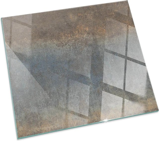 Tulup Kamin-Glasplatte mit abstraktem Texturmuster in Braun, B/B/H: 60 x 60 cm - Bild 1