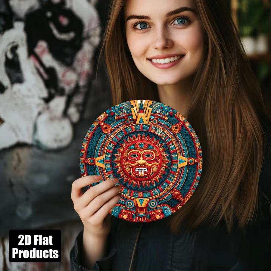 CIFBUY Stammes-Sonnen-Wanddekoration in Multicolour, Retro-Stammes-Kunstwerk mit geometrischem Sonnenmotiv zum Aufhängen, Durchmesser: 20 cm - Bild 3