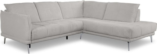 Polsterecke SANSIBAR ROBERTSFORS in Grau mit Cord-Stoff und Armlehnen, L-Form, B/T/H: 254 x 150 x 68 cm