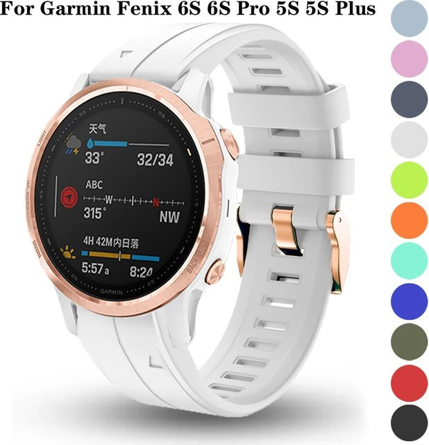 QCTOG Uhrenarmband Silikon, 20 mm, Silber, Unisex - Bild 1