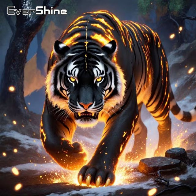 EverShine DIY Diamantmalerei Tiger Motiv mit runden Acryl-Steinen in Multicolour, B/H: 20 x 20 cm - Bild 1