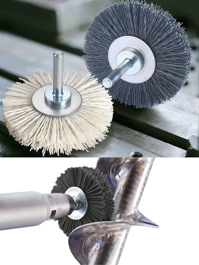 Nylon Drahtbürste 320 Grit zum Polieren und Reinigen von Metallen wie Aluminium für CNC Maschinen und Bohrer - Bild 4
