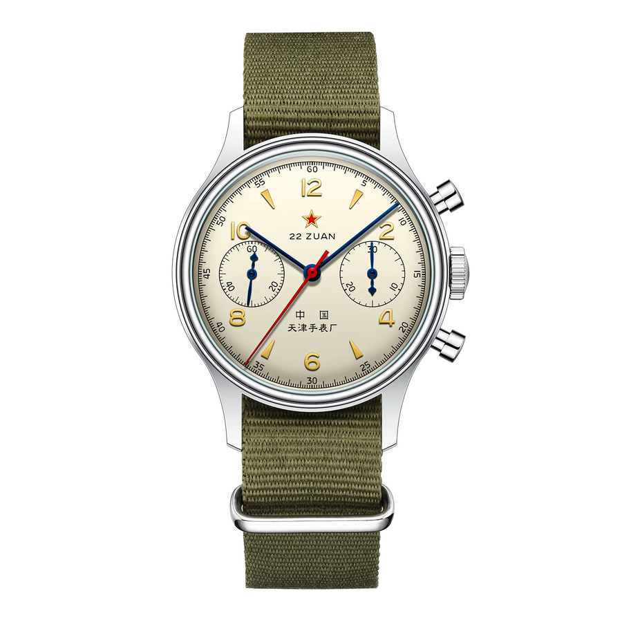 Seagull Chronograph, Handaufzug, Edelstahl, Silber, Herren - Bild 3