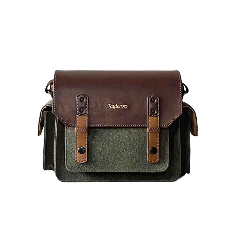 Taylorves Kameratasche als Umhängetasche für Canon R50, Fujifilm X-T5, Sony ZV-E10 und Nikon Z5 in Beige und Braun - Bild 5