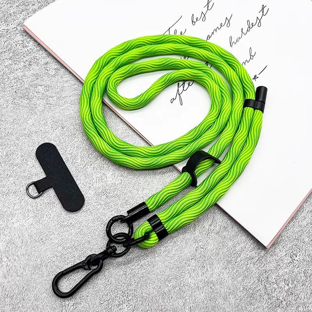 Xyun Verstellbares Handy-Umhängeband mit Patch für Outdoor-Aktivitäten, Anti-Verlust-Handyband und Hängekordel, 150 cm, Farben: Lila und Grün - Bild 1