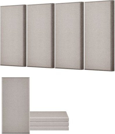 VEVOR Akustikplatten aus Fiberglas, 4 Stück, Farbe: Beige, B: 60,4 cm, H: 30 cm, Tiefe: 5,1 cm, selbstklebende schallabsorbierende Wandplatten für Studios, Büros und Heimkinos - Bild 1