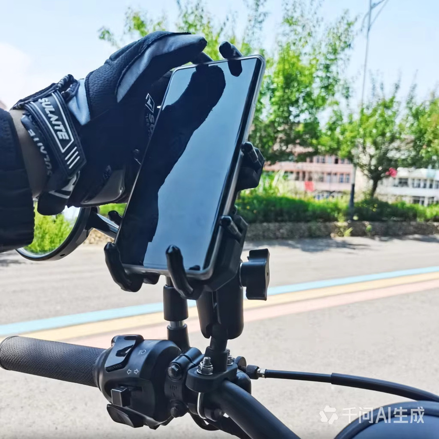 RAM Schnellgriff-Handyhalterung mit 1 Zoll (25 mm) Kugelkopf für Motorrad- und Fahrradlenker, Schwarz - Bild 3