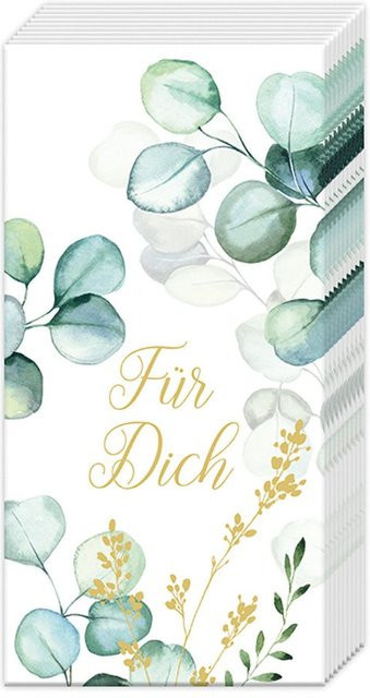 Papiertaschentücher Für Dich in Weiß, Gold und Grün für Frühling und Alltag - Bild 1