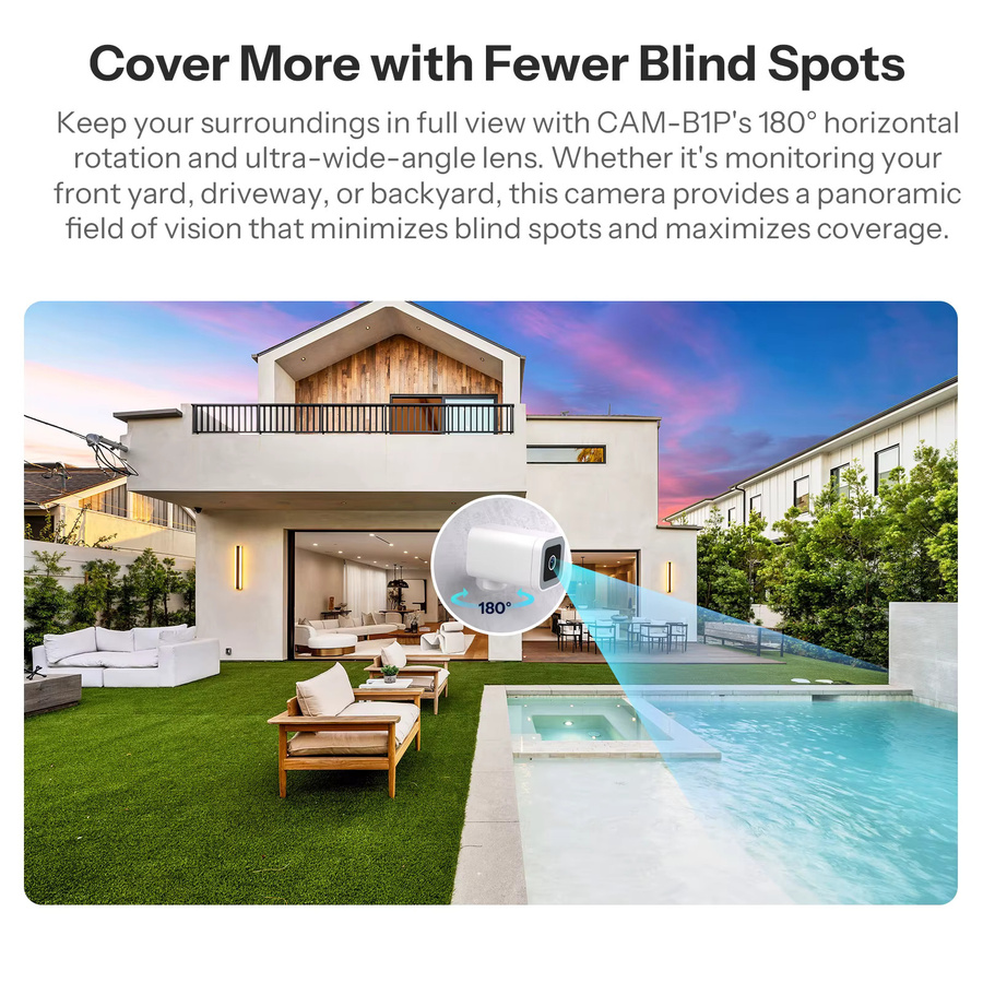 SONOFF CAM-B1P Smart Security Kamera 2K HD Outdoor, Wetterfest IP65, AI Menschliche Erkennung, Smart Tracking und Vollfarbe Nachtsicht, Weiß - Bild 5