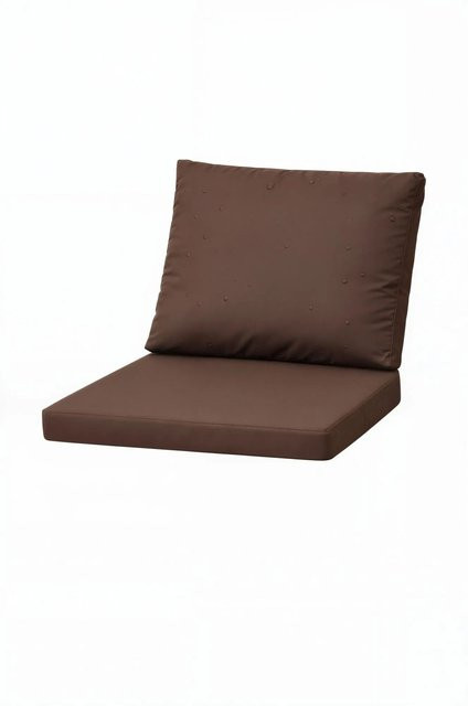 Setgarden Mix 6er Set Sitzkissen für Polyrattan Sessel in Braun mit abnehmbarem Bezug, Sitzkissen B: 50 cm, T: 52 cm, H: 7 cm und Rückenlehne B: 50 cm, H: 56 cm - Bild 1