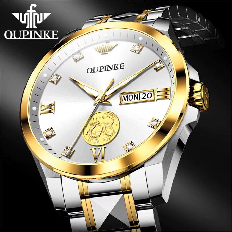 OUPINKE Armbanduhr, Automatik, Gold, Edelstahl, Herren - Bild 2