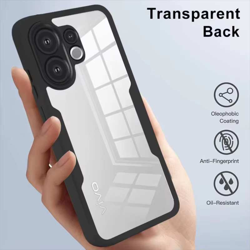 Transparente doppelschichtige Schutzhülle für VIVO X300 Pro V60 Lite Y76S Y75 Y55 Y20 Y31 Y04 Y29s U5 Z6 aus Acryl und TPU mit 360 Grad Vollschutz und stoßfester Abdeckung - Bild 4