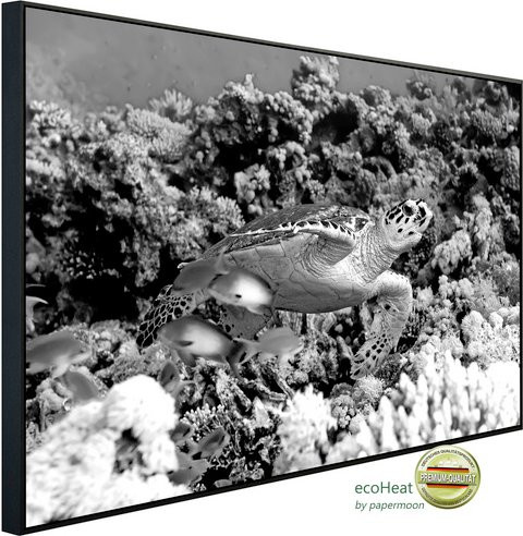 papermoon EcoHeat Infrarotheizung Schildkröte Schwarz Weiss mit App-Steuerung und Überhitzungsschutz - Bild 1