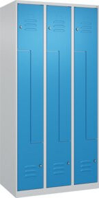 C+P Z-Spind Classic PLUS Spind mit 6 Fächern, Stahl, grau/blau, B/H/T: 90 x 185 x 50 cm mit Zylinderschloss - Bild 1