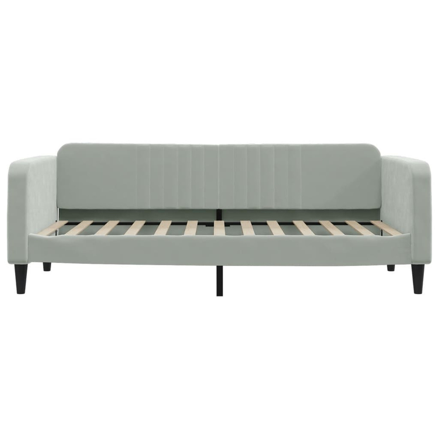 vidaXL Sofa mit Schlaffunktion in Grau aus Samt und Metall, B/T/H: 90 x 200 cm - Bild 2