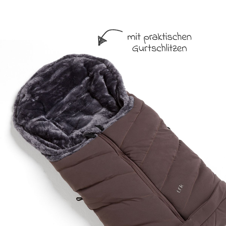 TFK Thermo-Fleece Fußsack mit verlängerbarem Fußteil in Braun - Bild 3