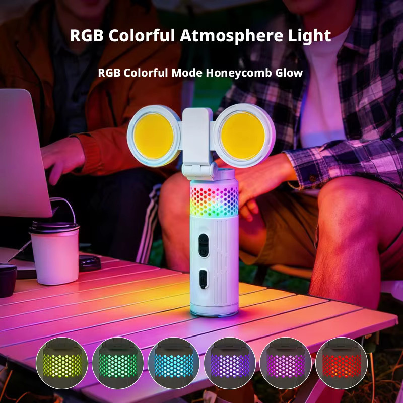 BALDR Outdoor-Campinglampe mit Ladefunktion, faltbare Notfall-Atmosphärenleuchte mit Magnetverschluss und COB-LED, Farbe: Weiß - Bild 4