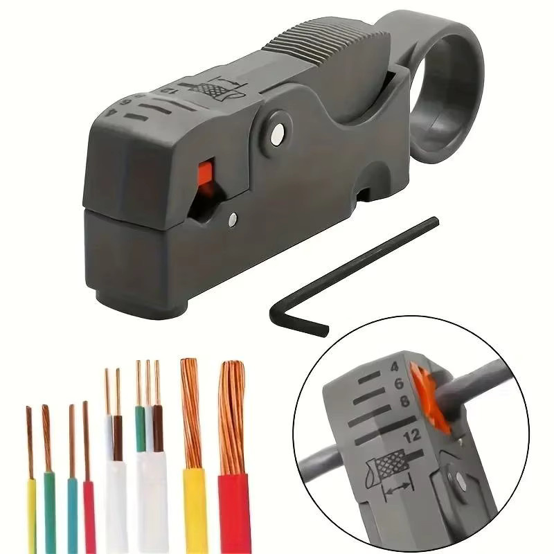 JETTING Automatische Abisolierzange für Kabel und Koaxialkabel als Abisolierwerkzeug und Kabelschneider in Grau - Bild 3