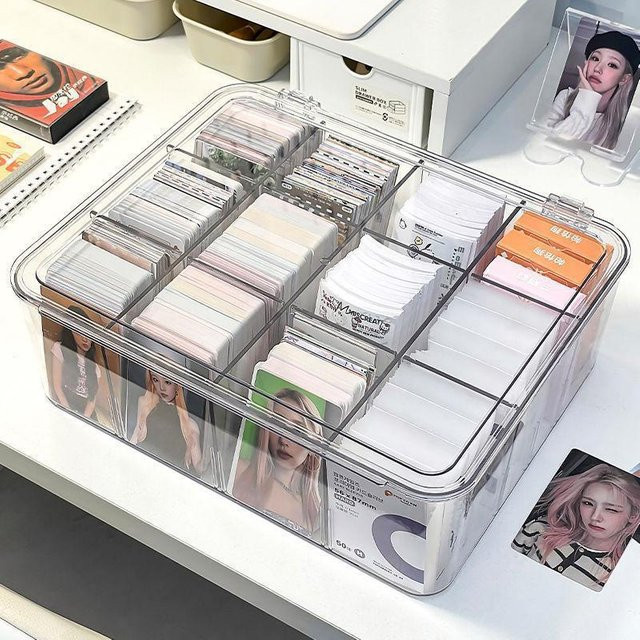 Fach Flip Box aus Acryl transparent als Organizer für Blind Box Karten, Kpop Fotokarten und S-Boxen - Bild 1