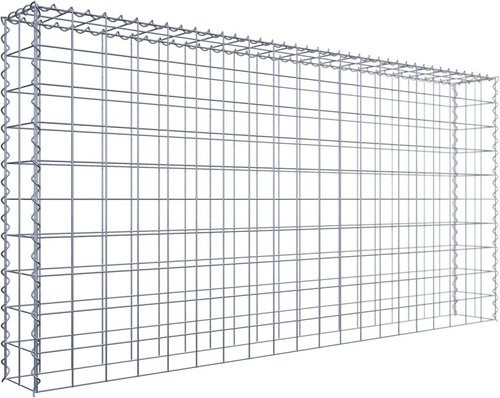 Gabiona Anbaukorb Typ 3 aus Stahl in Silbergrau, B/T/H: 100 x 20 x 20 cm - Bild 1