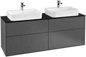 Villeroy & Boch Waschtischunterschrank Finion mit integrierter Wandbeleuchtung, Anthrazit und Weiß, B: 160 cm, T: 60,3 cm - Bild 1