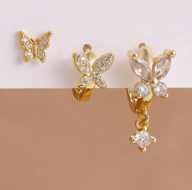 Maodane Creolen Set, 14K vergoldet, Zirkonia, Damen - Bild 1