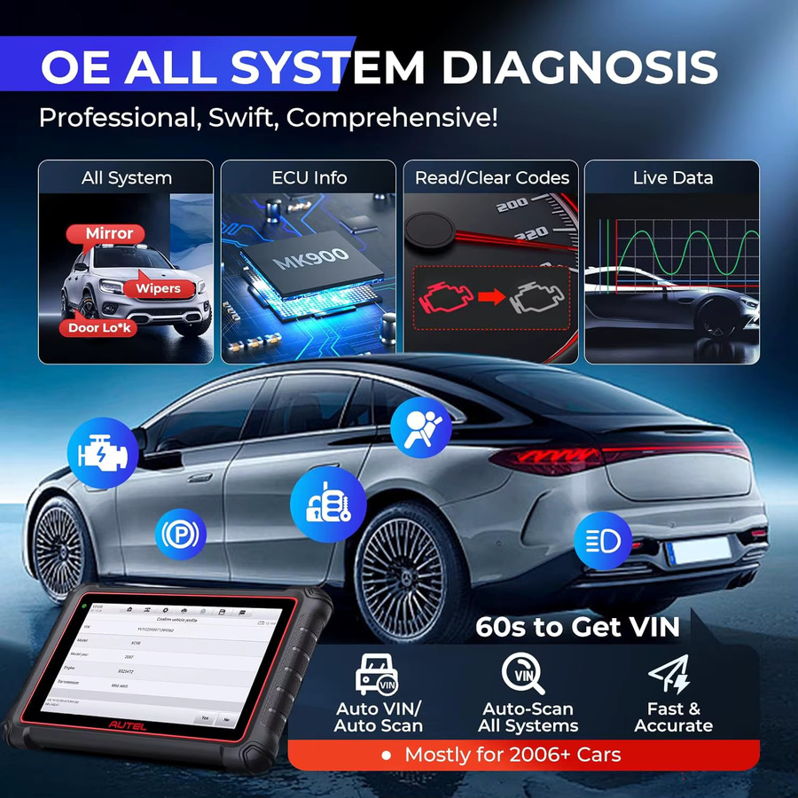 Autel MaxiCOM MK900 Bidirektionales Diagnosetool in Schwarz mit CAN-FD und DoIP Unterstützung - Bild 2
