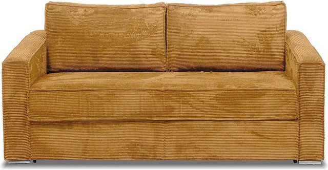 Vente-unique Schlafsofa Loreto in Senfgelb mit einer Breite von 215 cm - Bild 1