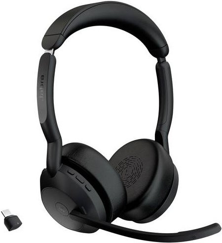 Jabra Evolve2 55 MS Stereo On-Ear Bluetooth Headset mit Noise Cancelling in Schwarz - Bild 1