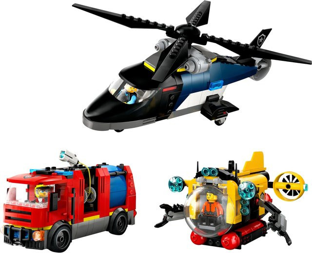 LEGO City Kombinationsset mit Hubschrauber, Löschauto und U-Boot - Bild 6