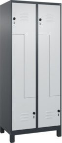 C+P Z-Spind Classic PLUS mit 4 Fächern und Sicherheits-Drehriegel, Farbe: Anthrazit/Grau/Schwarz, H x B x T: 195 x 80 x 50 cm - Bild 1