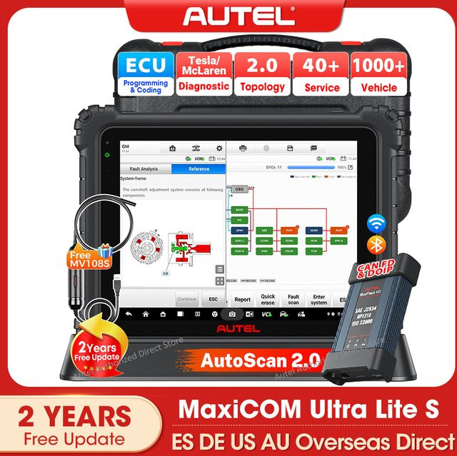 Autel MaxiCOM Ultra Lite S Intelligenter Kfz-Scanner mit ECU-Programmierung und Topologie 2.0 Karte in Schwarz - Bild 1