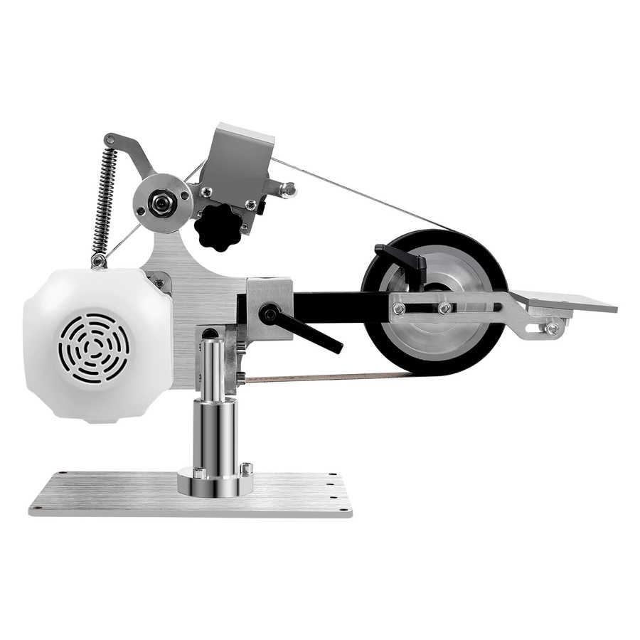 Multifunktionaler Tischbandschleifer in Silber mit 550 W Leistung und kontinuierlicher Geschwindigkeitsregelung für vertikale und horizontale Schleifarbeiten - Bild 5