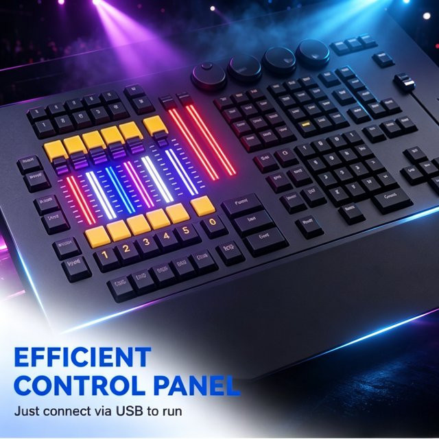 Black Horse Wing Professioneller DMxs12 Beleuchtungscontroller Laptop-Bühnenkonsole mit Flightcase in Schwarz - Bild 1