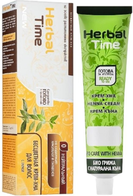 Herbal Time Henna-Haarcreme mit Brennnesselextrakt, Olivenöl, Rizinusöl - Bild 1