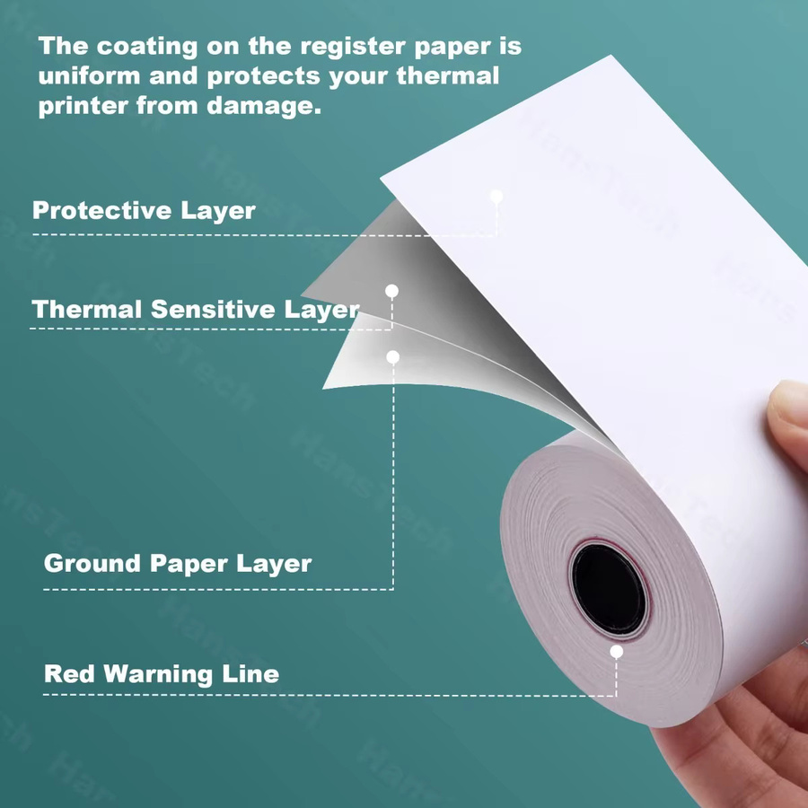 QKX Thermobonpapier für Star Micronics TSP100 TSP143 und Epson 80 mm Drucker, BPA-freie Rollen, Weiß - Bild 2