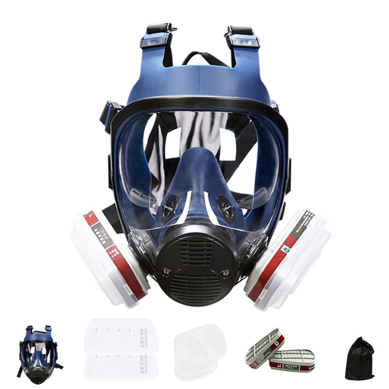 AnruiGe PROTECT 6800 Panorama Gasmaske mit Druckentlastungs-Kopfgeschirr zum Schutz vor chemischen Dämpfen und Pestiziden - Bild 2