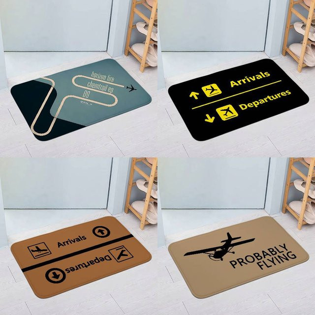52TOYS Aircraft Aviation Departures Arrivals Fußmatte, saugfähige Badezimmer Matte in Multicolour - Bild 1