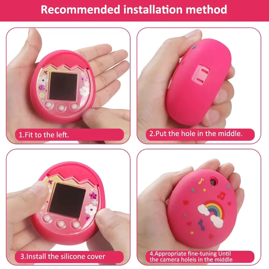 ALLOYSEED Silikonhülle für Tamagotchi Pix in Pink oder Purple, kratzfester Schutz für dein digitales Haustier - Bild 3