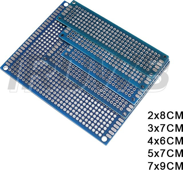 IRUWB Doppelseitige blaue Prototyp-Platinen DIY Elektronik-Kit in den Maßen 3x7 cm, 4x6 cm, 5x7 cm und 7x9 cm - Bild 1