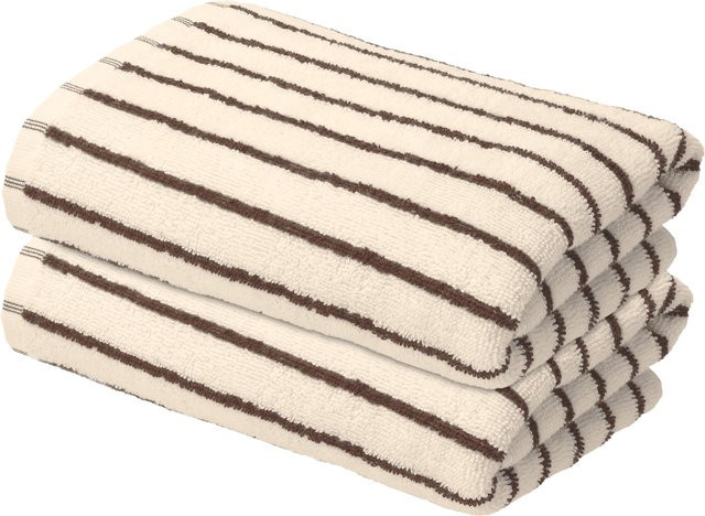 LIVARNO Frottier-Handtücher aus Baumwolle, 2 Stück, Beige, Breite: 50 cm, Länge: 100 cm - Bild 1