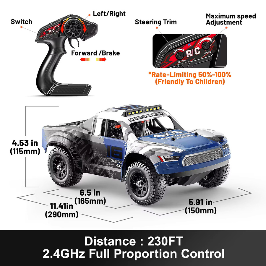 Womaqu Damen-RC-Auto, Maßstab 1:16, 4WD All-Terrain, mit LED-Lichter, ab 14 Jahren - Bild 5