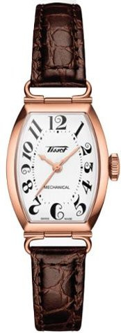 Tissot Armbanduhr Automatik, Tonneau, Edelstahl, Leder, Weiß, Damen - Bild 1