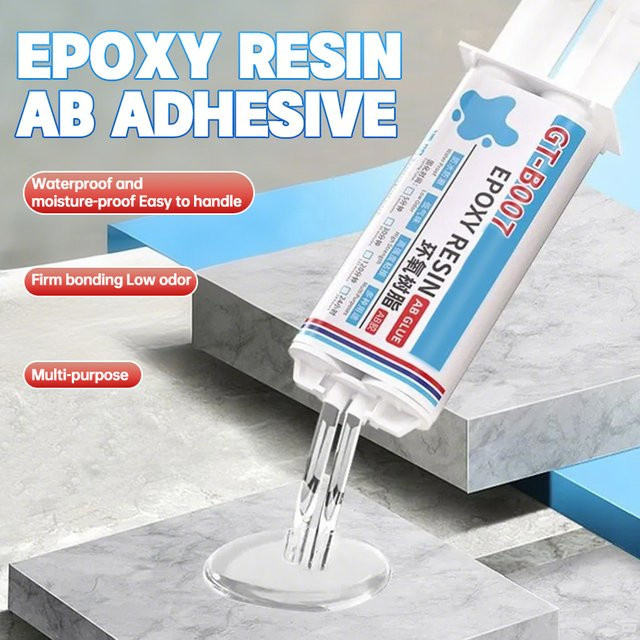 Wasserdichter Epoxidharz AB-Kleber für Holz, Kunststoff und Metall, 50 ml, transparent - Bild 1