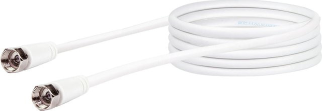 Schwaiger SAT-Anschlusskabel RG6-U, 3 m, 75 Ohm, 90 dB, Weiß - Bild 1